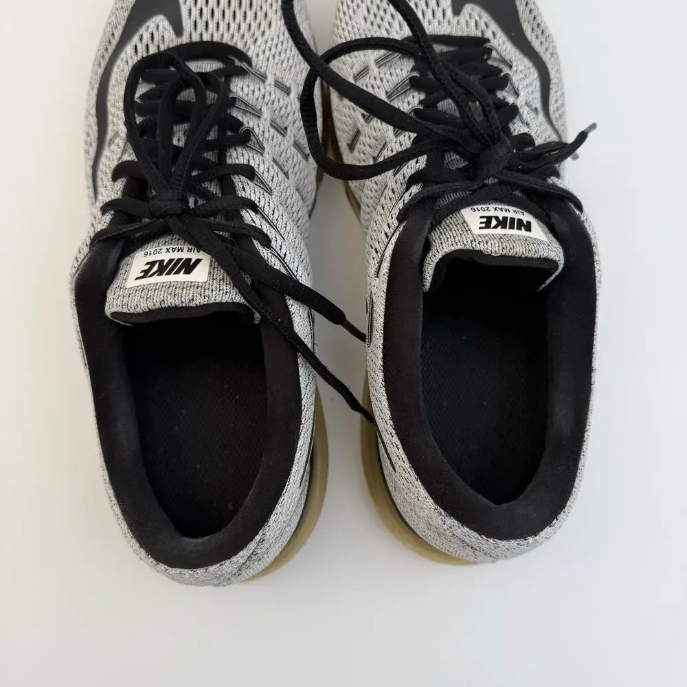 Nike Air Max 2016 Oreo 806771-101 Men's Running Shoes White Gray Black Size 11